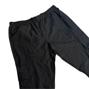 Men’s Technical Black Cargo Pants, Lightweight W/ Adjustable Drawstring